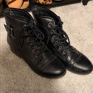Madden Girl Black Combat Boots